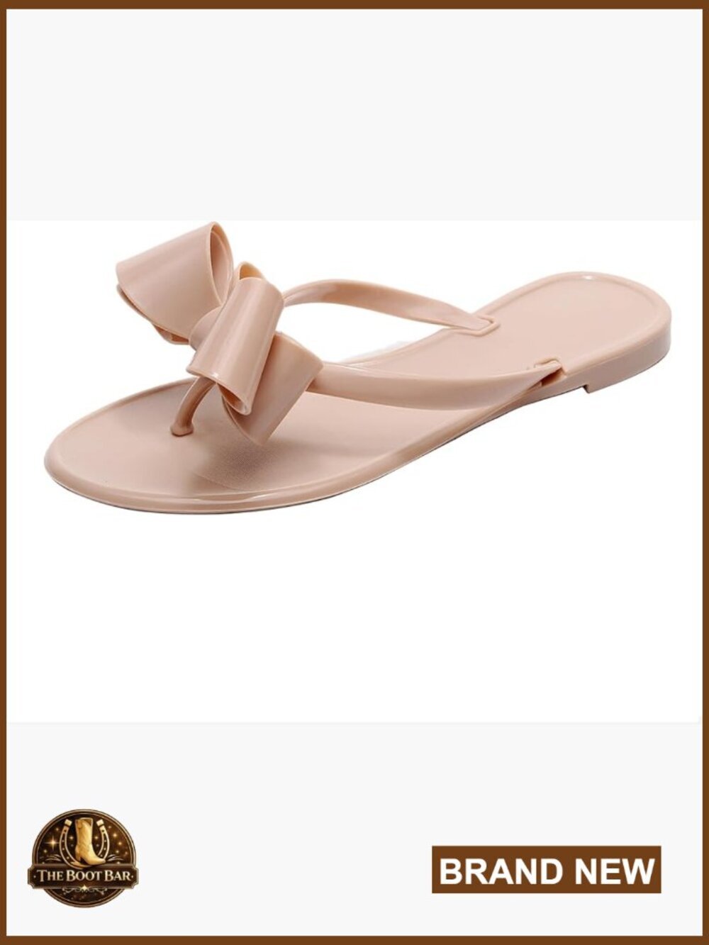 Studded Bow Jelly Flip Flop Sandals Thong Slides Flat Summer Beach Dressy